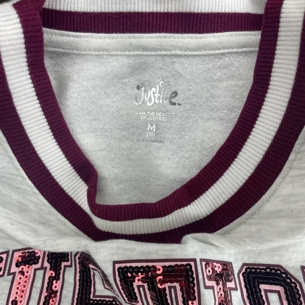 New With Tags Justice Sweatshirt Dress Girls Size 10